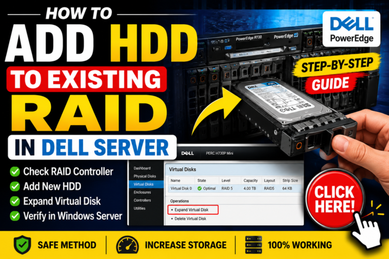How to add HDD to existing RAID in Dell server